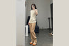 untitlab caramel rubber toe beige canvas shoes SS211401 PU5